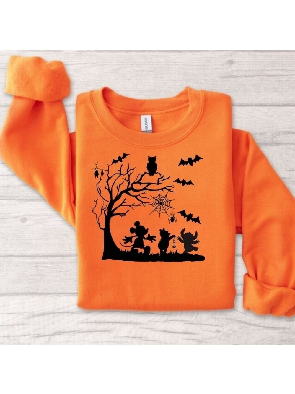 Disney Halloween Mickey Pooh Stitch Sweatshirt Sweater